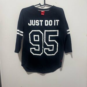 Nike Kids Long Sleeve Black Tee with 'Just Do It 95'